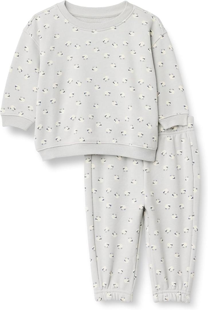 Amazon Essentials x Sofia Grainge Unisex Toddlers and Babies' Sweatshirt & Sweatpant Set (3T, Dove Grey Sheep)