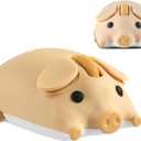 Wireless Mouse Cute Pig Design Bluetooth Dual Mode Portable Compact Lightweight Silent Optical Kawaii Mice for PC Laptop Computer Tablet Macbook Pro/Air Kids Girls Student School Office Gift Yellow