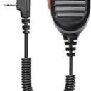 BAOFENG Microphones Heavy Duty Walkie Talkie Speaker Mic, Noise Reduction Remote Shoulder Microphone Compatible with UV-5R BF-F8HP UV-21R UV-32 UV-5G Plus Quansheng K5 Kenwood Retevis Radios