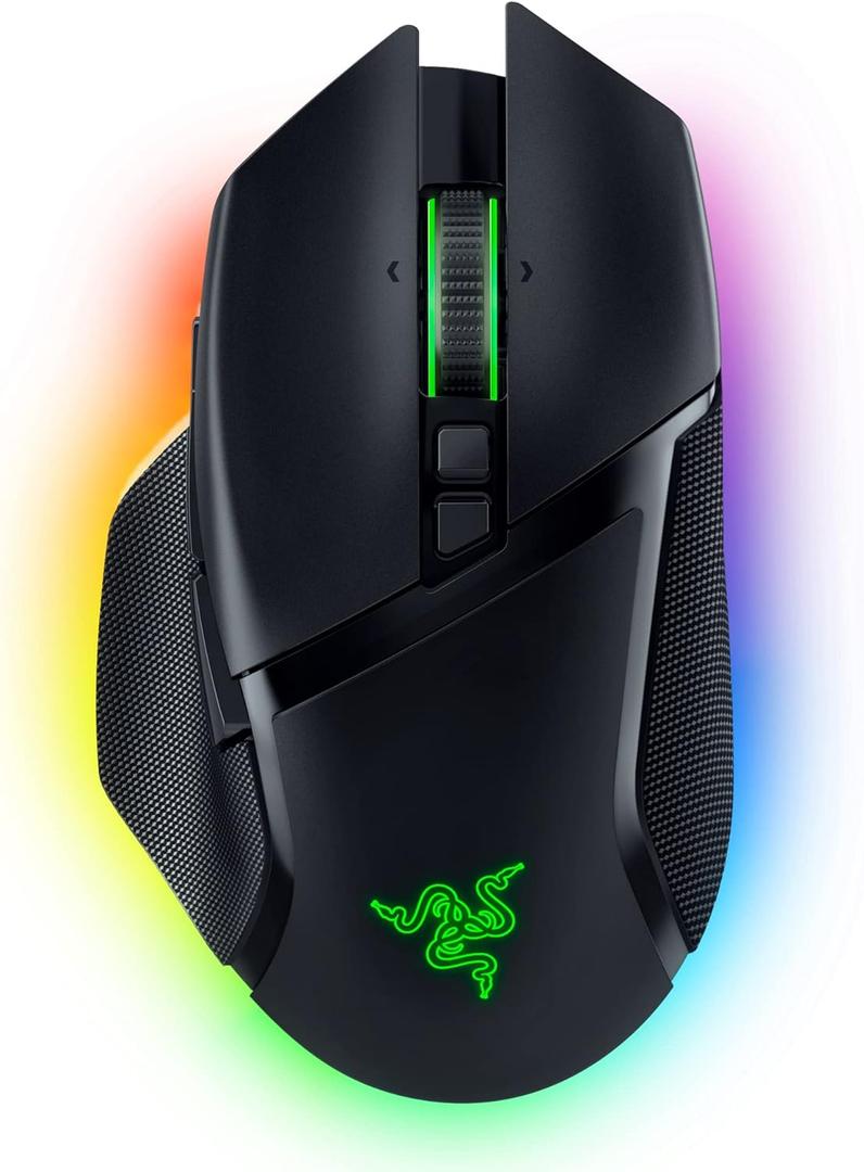 Razer Basilisk V3 Pro Wireless Gaming Mouse, HyperScroll Tilt Wheel, 30K DPI Sensor, Gen-3 Optical Switches, 13-Zone Chroma RGB, 13 Programmable Controls, 3 Connection Modes, Black