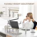 AX Waber Dual Monitor Riser - Adjustable Length & Angle, Wooden Stand for 2 Monitors with Storage