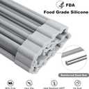 MERRYBOX Roll Up Dish Drying Rack, Silicone Wrapped Over The Sink Dish Rack Foldable Dish Drainer Anti-Slip Dish Racks for Kitchen Counter, Multipurpose Kitchen Sink Drying Rack, 18" x 13", Light Gray