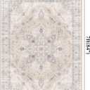 5x7 Bedroom Rug, Area Rugs 5x7, Soft Non-Slip Vintage Medallion Rug, Low-Pile Printed Carpet for Bedroom, Kids Room, Nursery - Light Blush/Cream