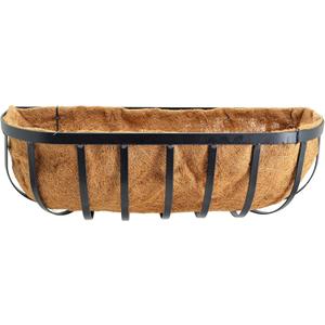 1529 Solstice Series Wall Trough Planter, 24-Inch, Black, 2 Pack