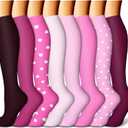 CHARMKING Compression Socks for Women & Men Circulation (8 Pairs) 15-20 mmHg is Best Support for Athletic Running,Cycling (Small-Medium)