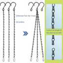 8 Pack 24 inch Black Hanging Basket Chain with Hooks Flower Plant Pot Replacement Chain Hanger for Bird Feeders,Planters,Lanterns and Ornaments Outdoor/Indoor Use