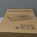 JASIWAY Dish Drying Rack in Sink, Expandable Stainless Steel Dish Drainer for Kitchen Sink, Dish Strainer Rack, Retractable Over Sink Dish Rack with Utensil Holder, 13.4''~16.9''D x 11.8''W, Silver