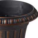 Arcadia Garden Products PL10CP Classic Traditional Plastic Urn Planter Indoor/Outdoor, 15" x 13", Brushed Copper