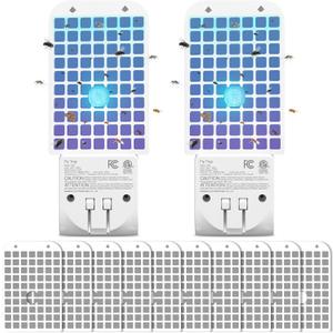 Flying Insect Trap, Fruit Fly Traps for Indoors, Mosquito Trap Indoor, Fly Traps Indoor for Home, Kitchen, Bedroom, Plant Area and Garage, 2 Device + 10 Glue Cards