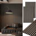 Art3d 2-Pack 48" x 24" Acoustic Wood Panels for Wall, Soundproof Wood Slat Panel for Wall and Ceiling, 3D Fluted Sound Absorbing Paneling for Interior Wall Decor, Living Room, Bedroom - Walnut