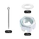 uxcell 2Sets Trailer Nut Kit, Carbon Steel 1"-14 Hex Castle Nut & 1.73" Washer & 2.05" Split Cotter Pin for Spindle, Shaft