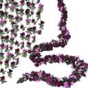 10 Pcs 82FT Flower Garland, Artificial Rose Garland Flowers Plants Fake Flower Hanging Rose Ivy, Birthday Party Valentine's Day Wedding Wall Arch Decor, Purple
