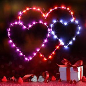 BRIGHTDECK Valentine's Day Window Lights Decorations, 1 Pack 16" Lighted Red Heart Valentine's Day Window Decor, 8 Mode Hanging Light for Valentine, Wedding Wall Indoor Outdoor Decor(1pMulticolour)