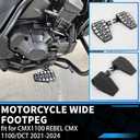 Wide Motorcycle Foot Pegs Pedal Compatible with Honda Rebel 1100 CMX1100 (2021-2025 CMX 1100 DCT), Aluminium Footrest Footpeg Extension Enlarge Step Board Extender (Black)