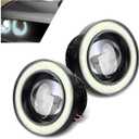 2 PCS Fog Lights LED, 3 Inch Angel Eye Halo LED Fog Light with COB Chip, Super Bright White Driving Light Kit, Universal for Most Cars, Trucks, SUVs (Ice blue light)