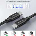 Baiwwa USB C to USB C Cable 20ft, Long USB Type C to Type C Cable 60W PD Fast Charger Cord Braided Compatible with Samsung Galaxy S21 S21+ S20 FE S20 Ultra, Pixel, Pad Pro/Air, MacBook Pro/Air