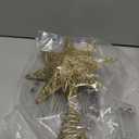 JOIEDOMI 8" Metal 8-Point Star Christmas Tree Topper LED, Glitter Golden Treetop Decorations with 20 Warm White Lights, Battery Powered Decor for Home Holiday Xmas Party Indoor