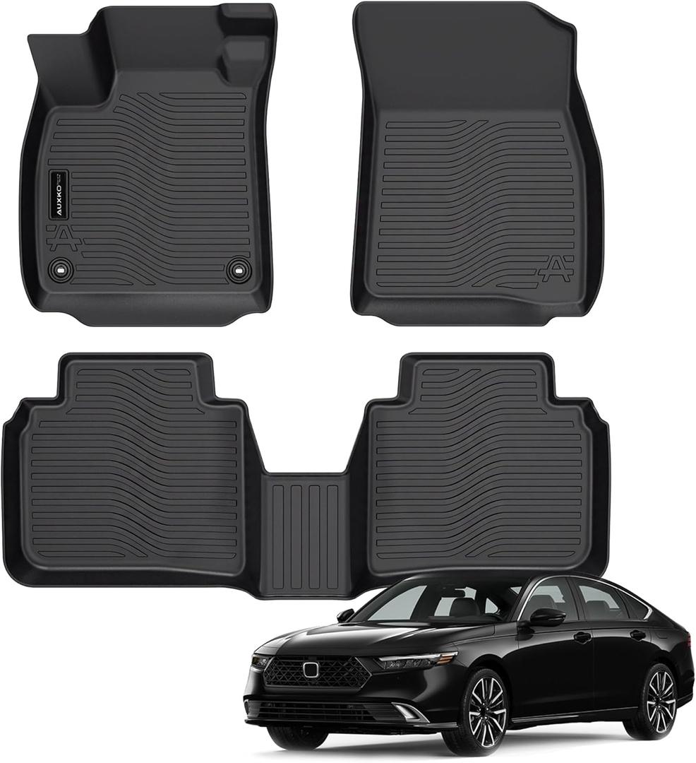 All Weather Floor Mats Fit for Honda Accord 2023 2024 2025 2026 Include Hybrid TPE Rubber Liners Set Accord Accessories All Season Guard Odorless Anti-Slip Floor Mats