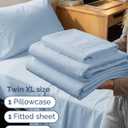 Twin XL Size 3 Piece Sheet Set - Comfy Breathable & Cooling Sheets - Hotel Luxury Bed Sheets for Women & Men - Deep Pockets, Easy-Fit, Soft and Wrinkle Free Sheets - Sky Blue Oeko-Tex Bed Sheet Set