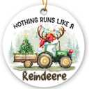 Tractor Christmas Ornaments 2025 - Tractor Gifts for Men Husband Boys, Ceramic Ornament as Gifts for Farmers, Friends, Farmhouse Ornaments for Christmas Tree Decorations