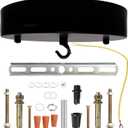 7.9inch Ceiling Canopy Kit with Hook, Ceiling Plate for Pendant Light with All Mounting Hardware,Black