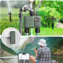 WiFi Water Timer 2 Zone for Garden Hose, Smart Sprinkler Timer with 984ft RF Range, Smart Lawn Watering System Irrigation Controller, APP/Voice Control, Rain Delay, Automatic/Manual Irrigation