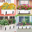 HFHOME 4 PCS Adjustable Planter Box Brackets (6 to 12.5 in), Universal Window Box Brackets, Heavy Duty Metal Flower Box Wall Mounting Hooks for Balcony, Fences, Patio, and Garden - Black