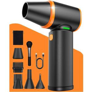[Upgraded] Compressed Air Duster, 180000RPM High-Velocity Electric Air Duster with Stepless Speed Control, Rechargeable Portable Cordless Air Blower for Home, Car, Computer, and Keyboard Cleaning