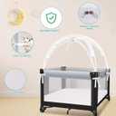 Crib Tent - Crib Net to Keep Baby in, Stop Baby from Climbing Out of Cribs, Pop Up Cribs Tent with Durable Breathable Net Double Zipper Strong Rods Installation Convenience