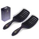 Vented Brush for Blow Drying, Shower & Thick, Coily or Straight Hair | Detangling Brush with Curved Vents & Wide Frame (Empowered Purple) (PACK OF 2)