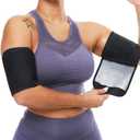 Arm Trimmers for Women Pair Sauna Sweat Arm Shaper Bands Adjustable Compression Sleeves Wraps For Sports Workout (Silver)