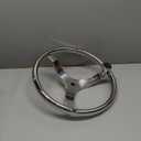 Stainless Steel Boat Steering Wheel 3 Spoke 13-1/2" Dia, with 5/8" -18 Nut and Turning Knob for Seastar and Verado
