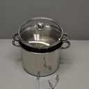 VIVOHOME Stainless Steel Steam Jucier Extractor Fruit Vegetables Juicer Steamer Pot 11 Qt with Tempered Glass Lid, 2 Hose, Clamp, Loop Handles