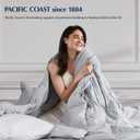 Pacific Coast Lightweight Goose Feather Down Fiber Comforters King Size, Summer Duvet Insert, Ultra Soft, Breathable, Hotel Luxury Bedding Comforter with 8 Tabs, Light Grey, 106 x 90 inches