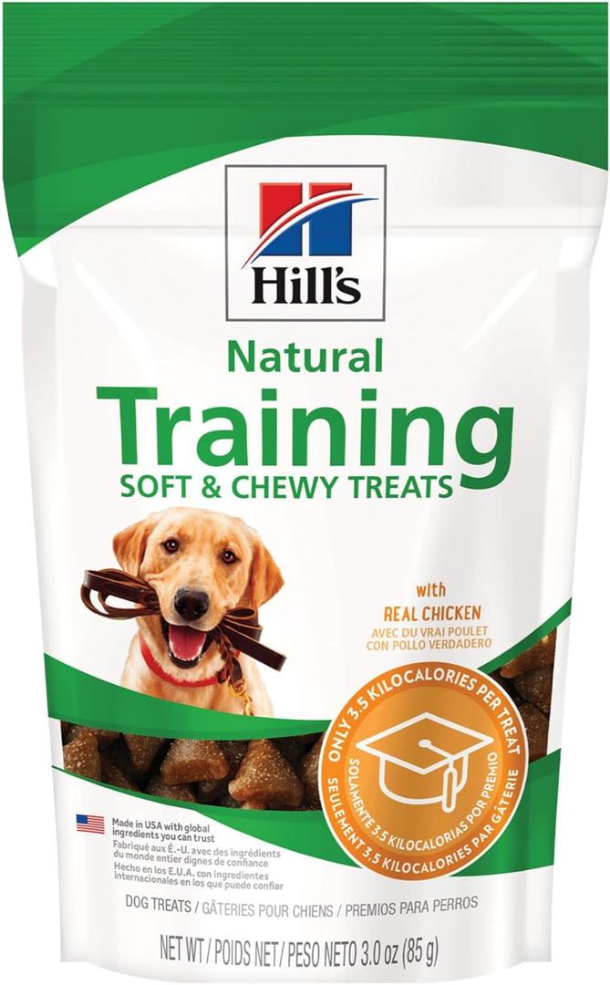 Hill's Natural Training Soft & Chewy Treats, All Life Stages, Great Taste, Dog Treats, Chicken, 3 oz Bag (BB: 10/2025)