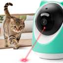 ASFSKY Pet Camera 2K Indoor Cat Camera Auto-Tracking for Cats, Cat Laser, Motion Detection Alerts, Night Vision, 2-Way Audio of pet Monitor, Cat Dog Home Security Camera with Phone App Light Green