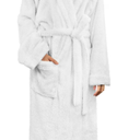 Pavilia White Robe for Women, Size: S/M 