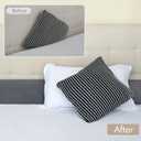Vekkia King Bed Wedge Pillow for Headboard Gap Filler(0-5"),High-Density Foam,Prevents Pillows & Items from Falling,Ergonomic Design,Large Storage Pockets, Removable&Washable Cover,Gray,76''x10''x6''