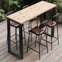 40" Metal Desk Legs Bar Table Legs, Heavy Duty Furniture Feets with Adjustable Protector Feet for Coffee & Dining Table, Black, Set of 2, 40" U Shape