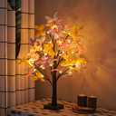 LED Butterfly Birch Tree Lights Artificial Tree Lamp Lighted Bonsai Tree 3 AA or USB Powered for Bedroom Fireplace Table Decoration(Black)
