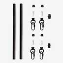 Giluta Threaded Extension Rod for Pendant Light Island Lighting Chandeliers, 2 Rods M10 Lighting Fixture Downrods and Stem 11.8 Inches Matte Black with Chain Link Connectors (L0009 30CM*2)