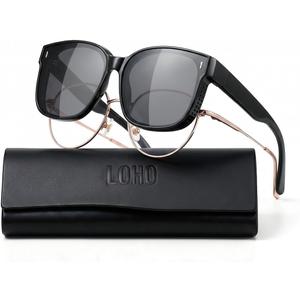 LOHO Sunglasses That Fit Over Glasses, Over Glasses Sunglasses for Women Men, Polarized UV400 Driving Shades