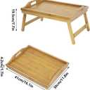 KKTONER Bamboo Bed Table Tray Breakfast Tray with Folding Legs Bed Tray for Eating and Laptop Serving Trays for Bedroom Snack Tray Bed Table Drawing Table (40)