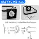 DUKWIN Towel Ring for Bathroom, Matte Black Hand Towel Holder 304 Stainless Steel Towel Racks, Modern Wall-Mounted Towel Hanger for Bathroom, Kitchen