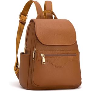 SYTRAH Mini Backpack Purse for Women, Causal Small Backpack with Built-in RFID Wallet & 11" Tablet Sleeve, Stylish Travel Daypack for Daily Brown