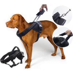 Heavy Duty Dog Harness for Large Dogs, No Pull Dog Vest Harness with Handle Extensible, Reflective Stitching (XXL) (XXL: Chest girth 32-47'')