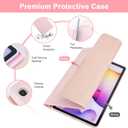 LAMA 7 Colors Backlit Keyboard Case with Mouse for Samsung S6 Lite 10.4 Inch 2020/2022/2024, Detachable Cover for Galaxy S6 Lite 10.4", Rechargeable Keyboard+Thin Case+Wireless Mouse, Pink