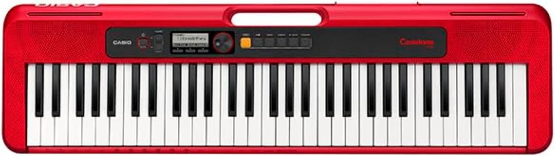 Casio Casiotone CT-S200RD  61-Key Portable Keyboard for Beginners | 400 Tones, 77 Rhythms, LCD Display, Dance Music Mode, USB-MIDI, Stereo Speakers | Includes Power Supply & Music Rest | Red
