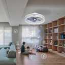 Low Profile Flush Mount Ceiling Fan with Light and Bluetooth Speaker, Smart Ceiling Fan with 6 Speeds, Reversible Airflow, APP/Remote Control for Bedroom