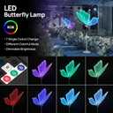 Wedding Butterfly RGB Floor Lamp: Smart LED Hanging Light with Remote Control - 7 Colors Butterflies Decoration - Adjustable Height Props for Birthday Party Baby Shower (60 CM/23.6 IN, 1 Piece)